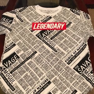 Short Sleeve Red, Black and White Legendary Tee